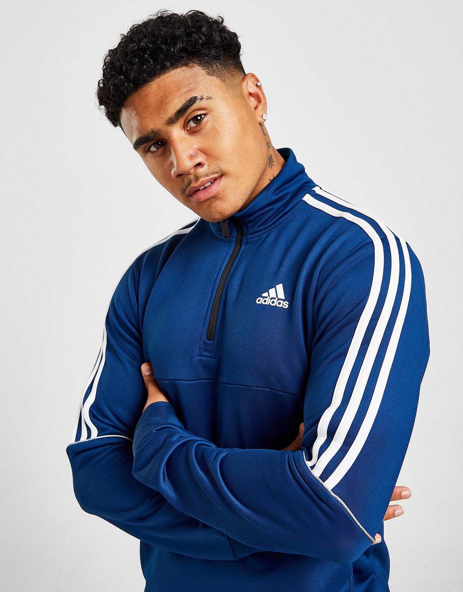 Bluză pentru bărbați ADIDAS BLUZĂ MATCH 1/2 ZIP FOOTBALL TRACK TOP GT1768 Albastru