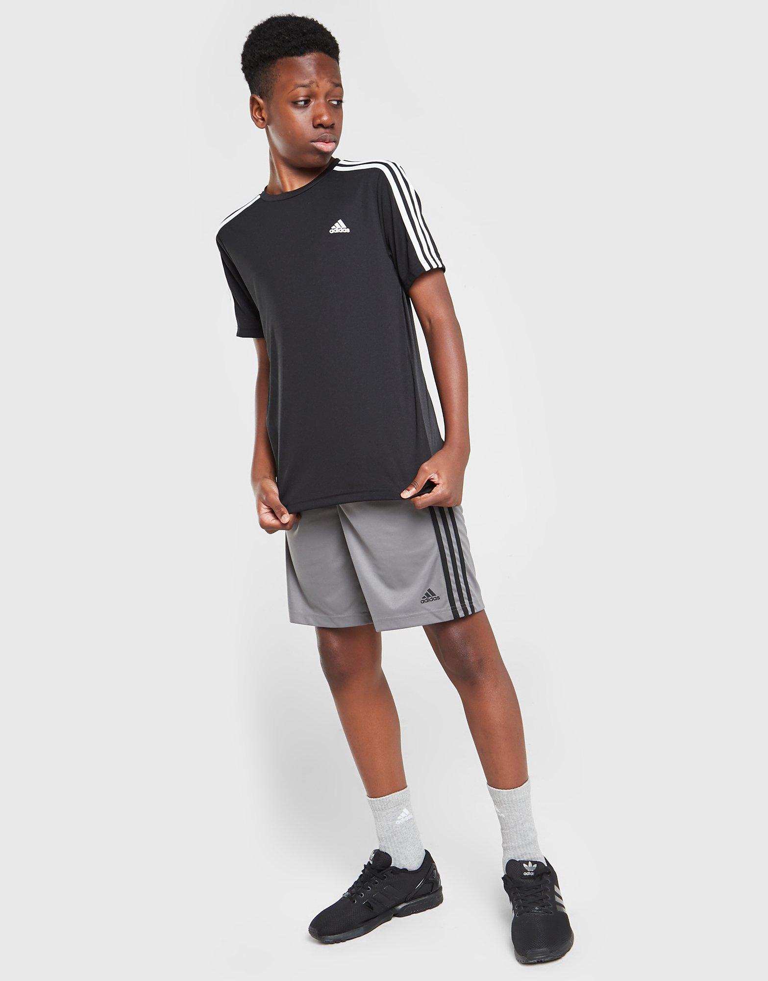 Vaikiški sportiniai kostiumai ADIDAS 3 STRIPES MARŠKINĖLIAI/SHORTS SET JUNIOR HD7353 Juoda