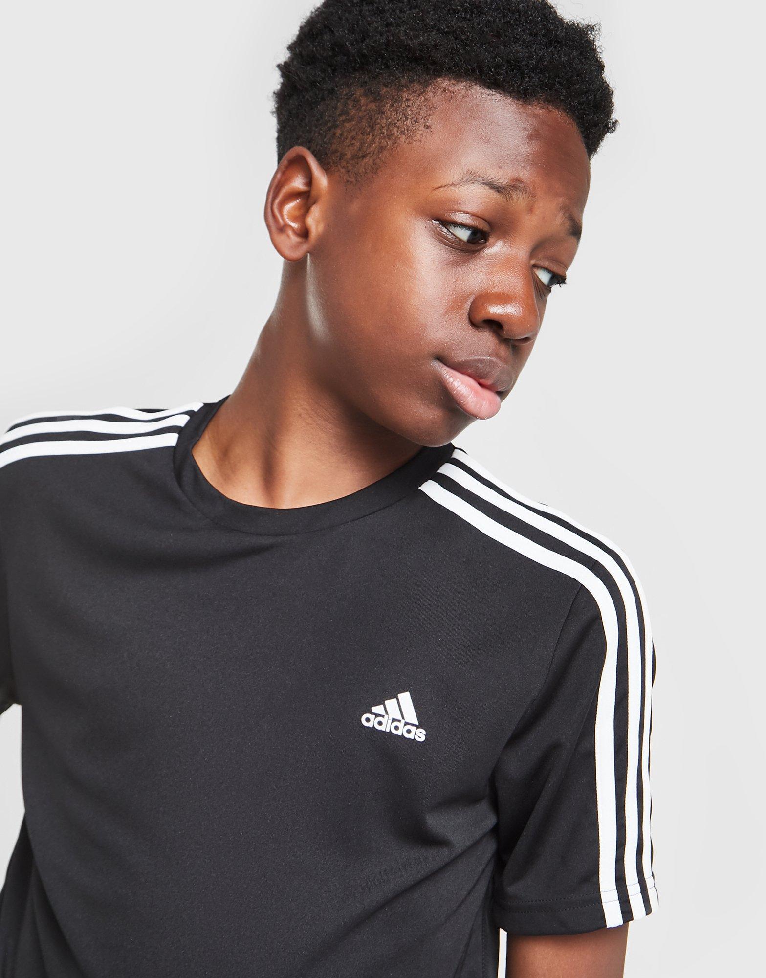 Vaikiški sportiniai kostiumai ADIDAS 3 STRIPES MARŠKINĖLIAI/SHORTS SET JUNIOR HD7353 Juoda