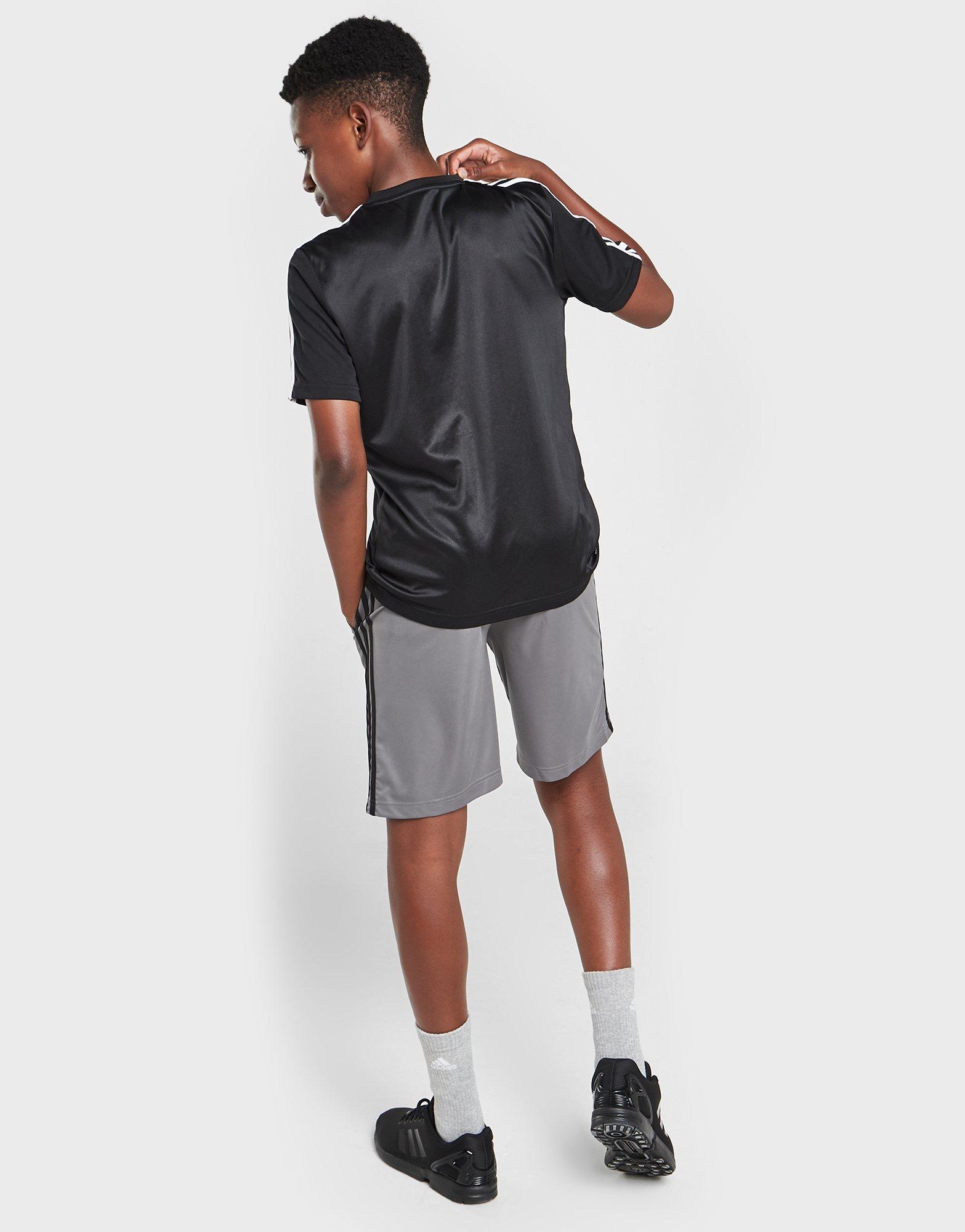 Vaikiški sportiniai kostiumai ADIDAS 3 STRIPES MARŠKINĖLIAI/SHORTS SET JUNIOR HD7353 Juoda