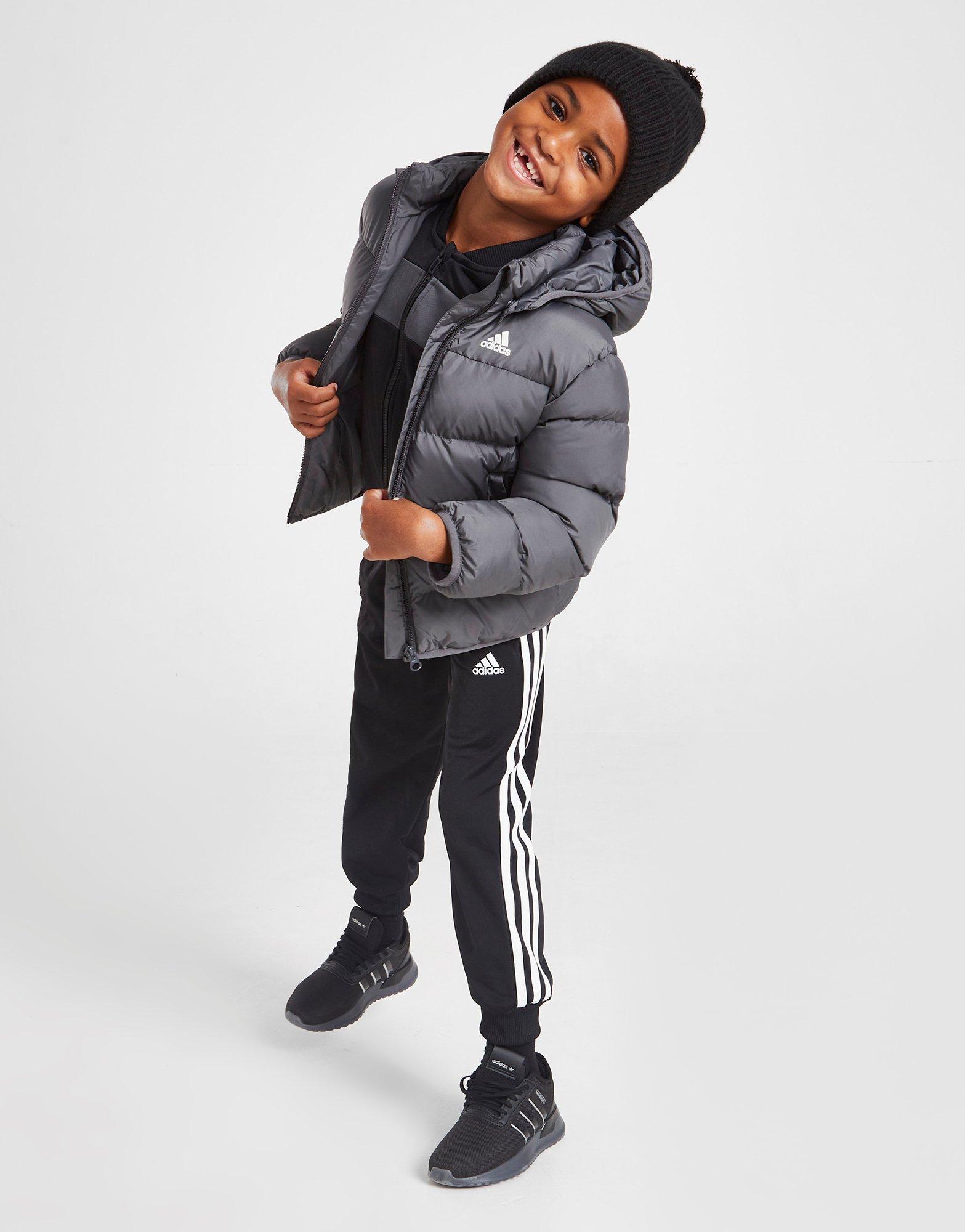 ADIDAS BUNDA ZIMNÁ BOS PAD JKT GRY/WHT HA5061 Sivá