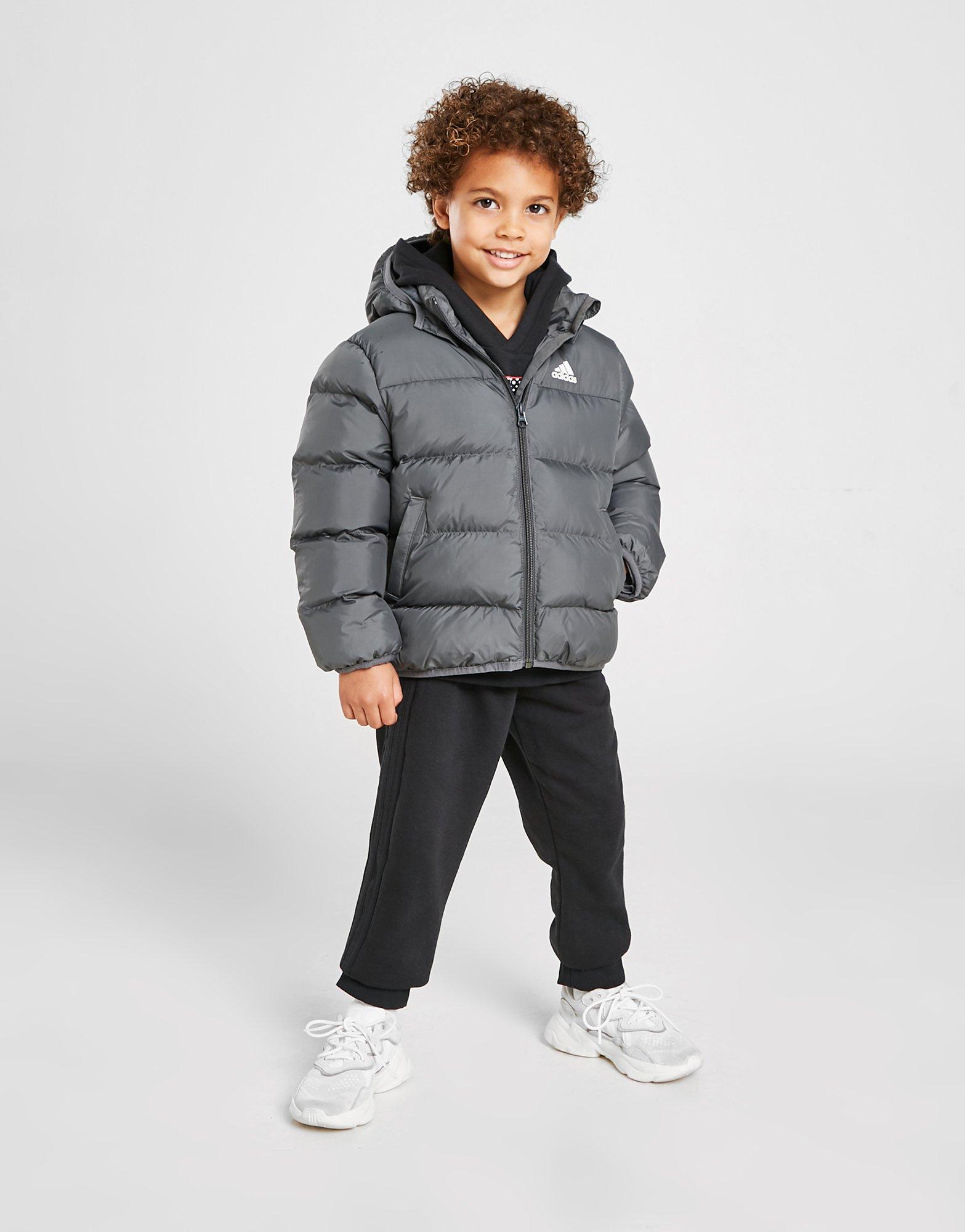 ADIDAS BUNDA ZIMNÁ BOS PAD JKT GRY/WHT HA5061 Sivá