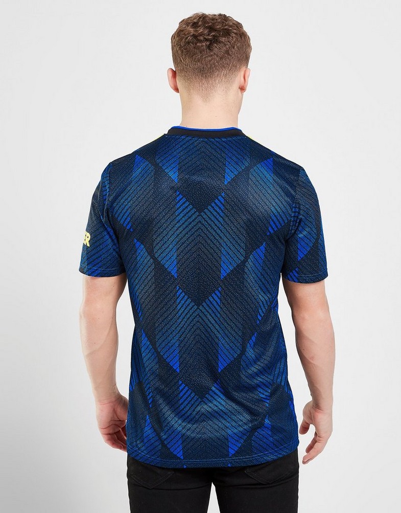 Koszulka, t-shirt męski ADIDAS KRÓTKI RĘKAW MANCHESTER UNITED FC 2021/22 THIRD SHIRT GM4616 Niebieski