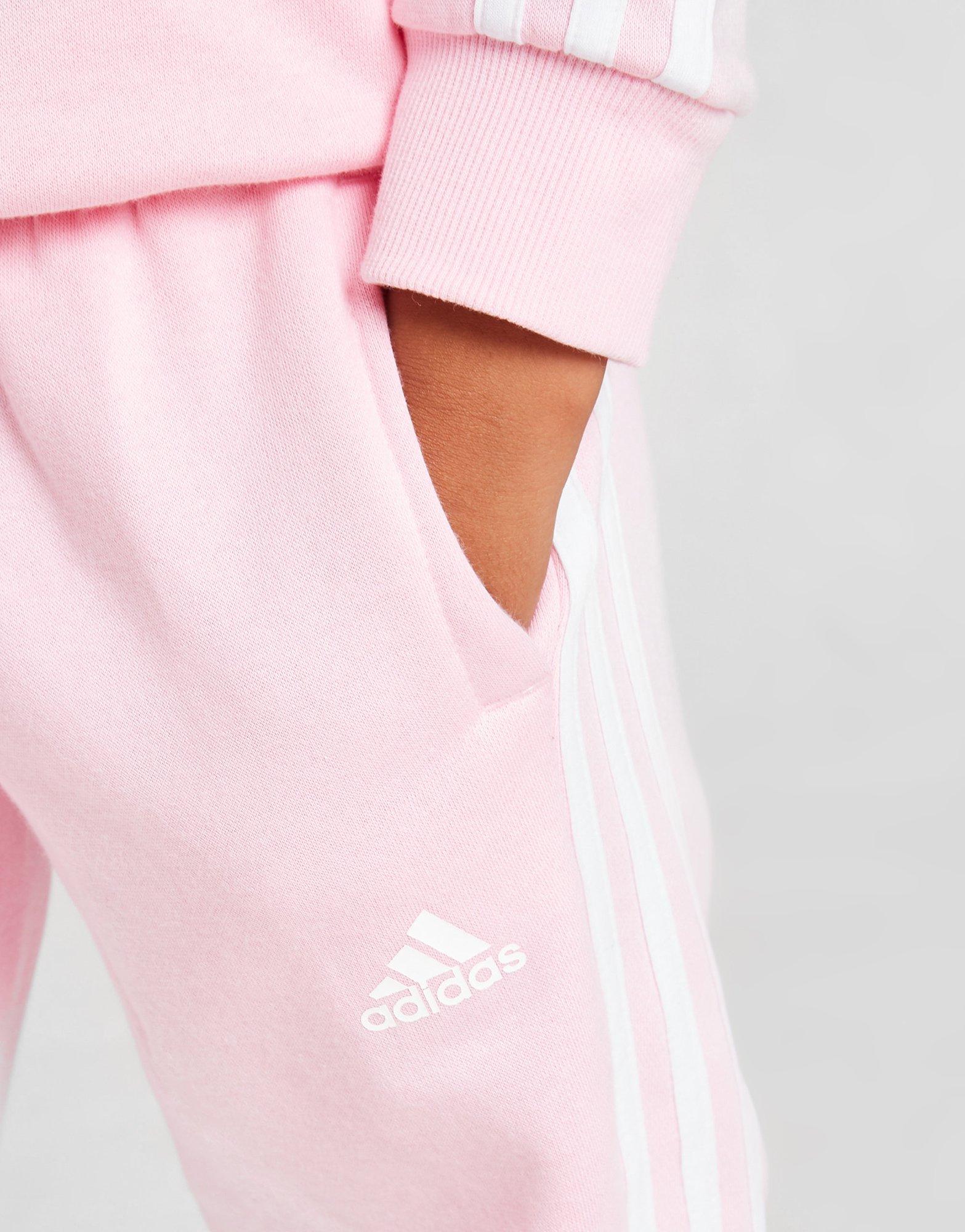 Dětská tepláková souprava ADIDAS DRES GIRLS' LINEAR ESSENTIAL CREW HD7334 Bílá