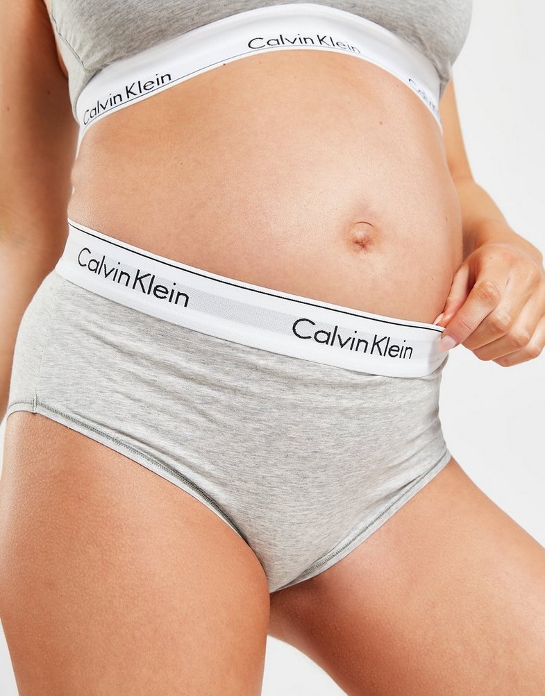 CALVIN KLEIN FIGI MODERN COTTON MATERNITY BRIEFS 000QF6280E020 Szary