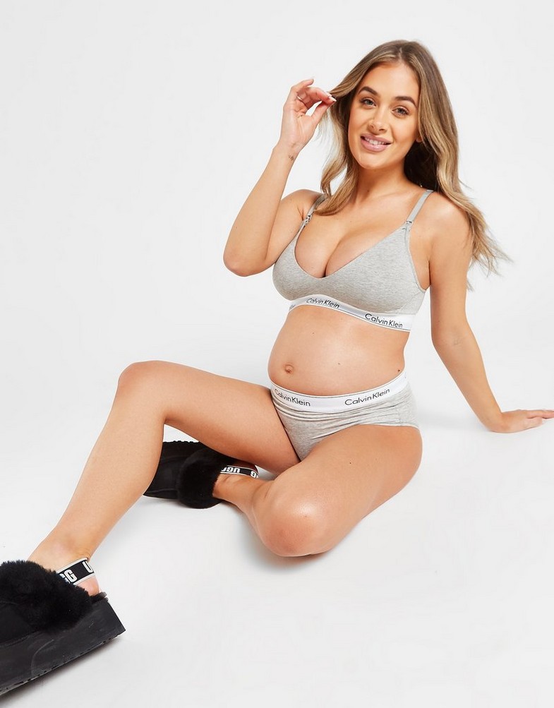 CALVIN KLEIN FIGI MODERN COTTON MATERNITY BRIEFS 000QF6280E020 Szary