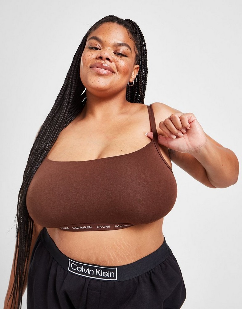 CALVIN KLEIN FIGI CK ONE 2-PACK TONAL PLUS SIZE BRALETTE 000QF6814EW5L Brązowy