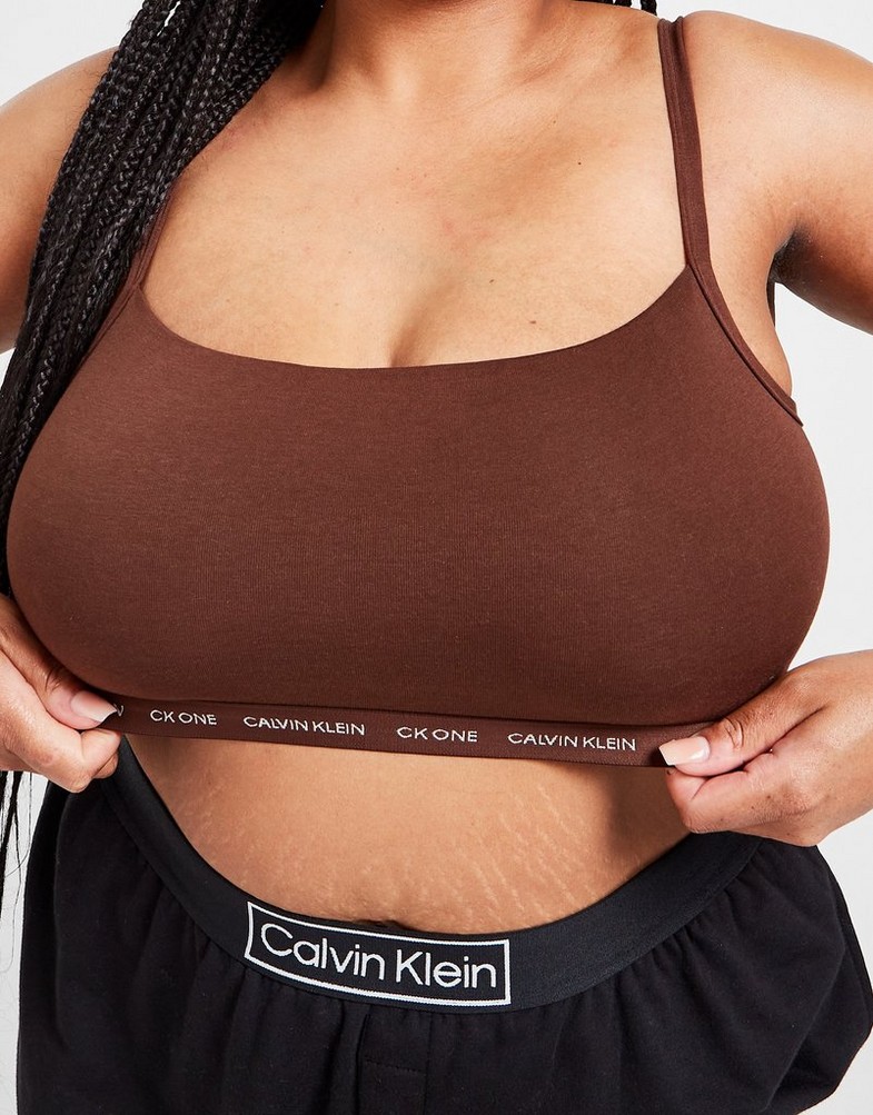 CALVIN KLEIN FIGI CK ONE 2-PACK TONAL PLUS SIZE BRALETTE 000QF6814EW5L Brązowy