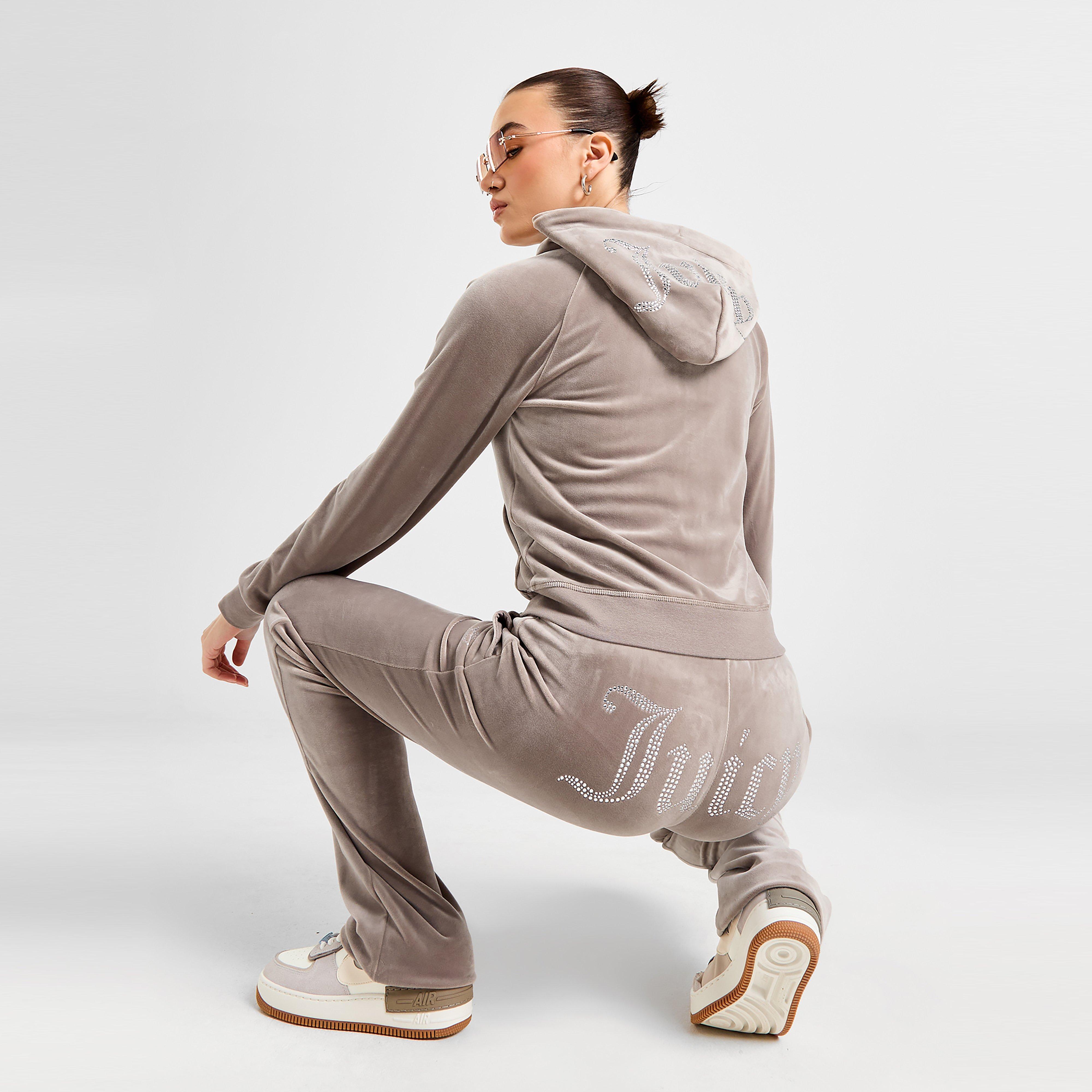 JUICY COUTURE SPODNIE DMNT LOGO VLR PANT BEI