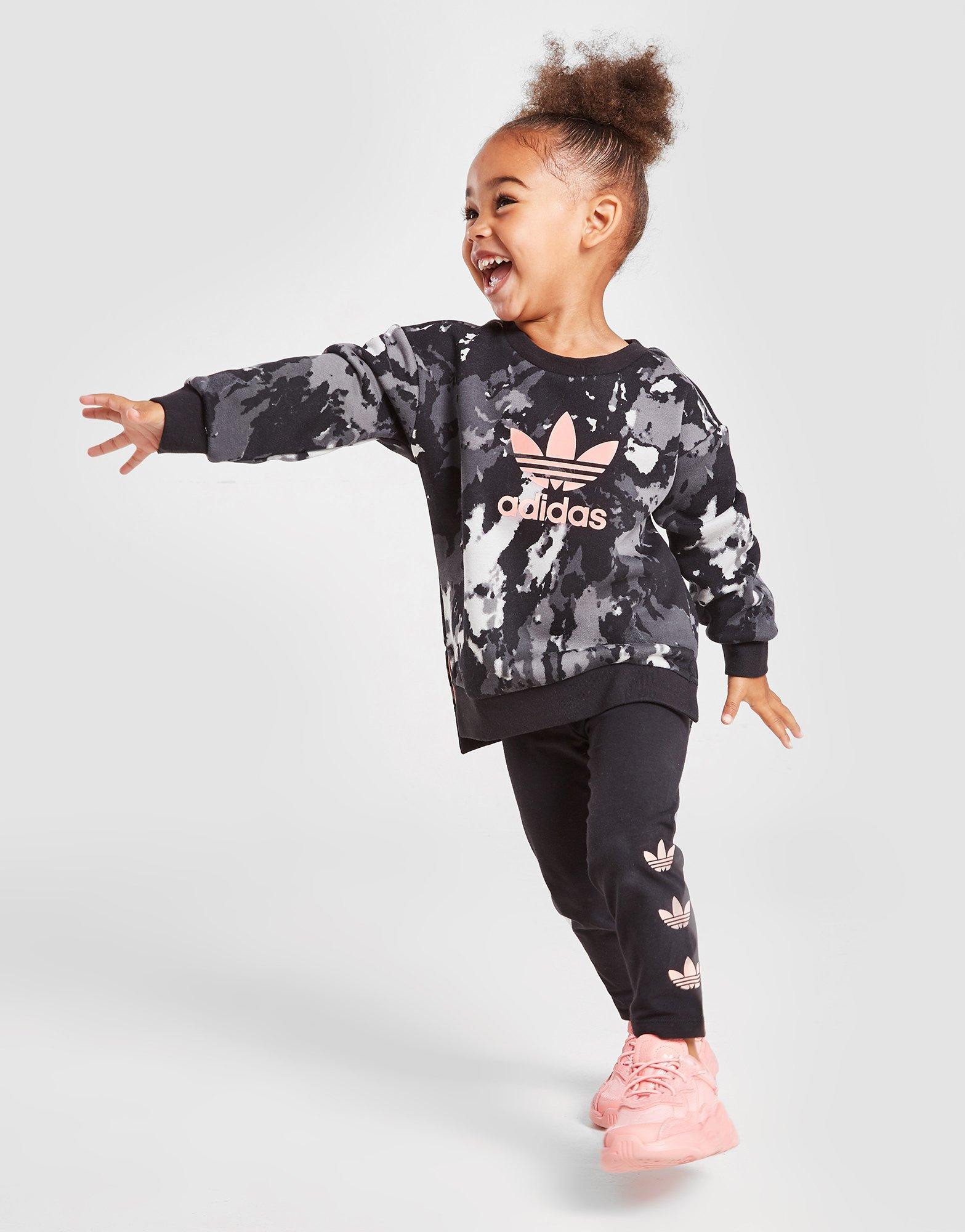 Trening pentru copii ADIDAS TRENING TIE DYE CREW TRACKSUIT HB6207 Negru