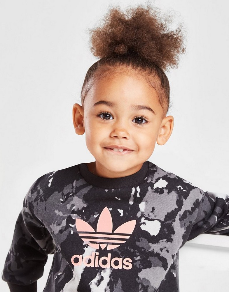 Komplet dresowy dziecięcy ADIDAS DRES TIE DYE CREW TRACKSUIT HB6207 Czarny