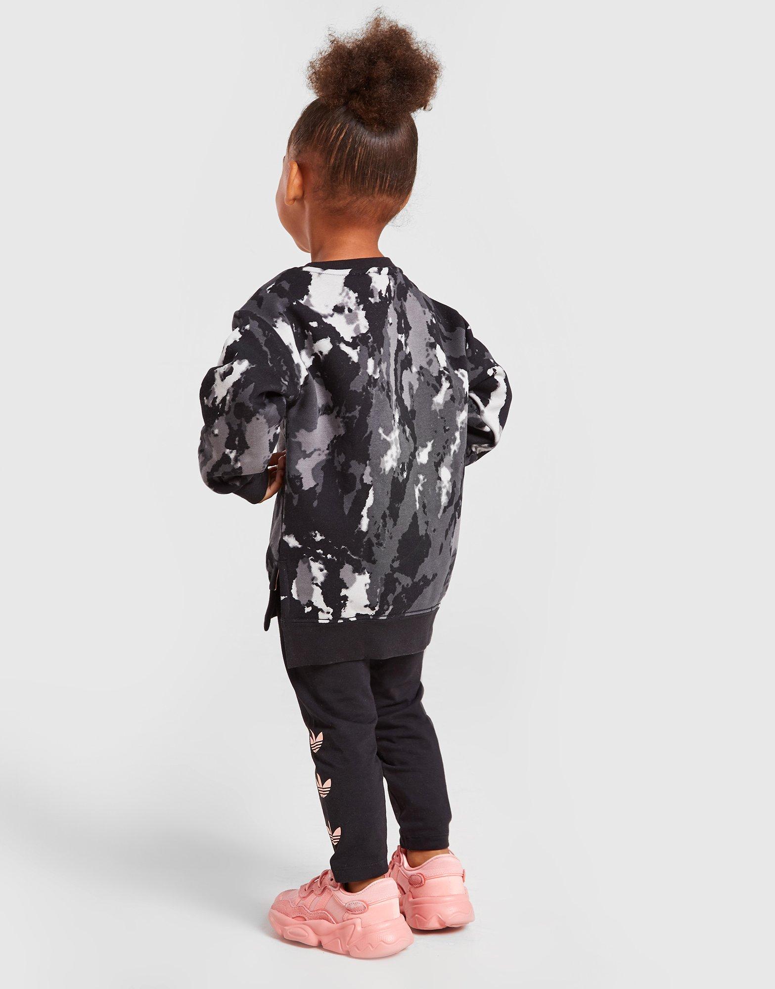 Trening pentru copii ADIDAS TRENING TIE DYE CREW TRACKSUIT HB6207 Negru