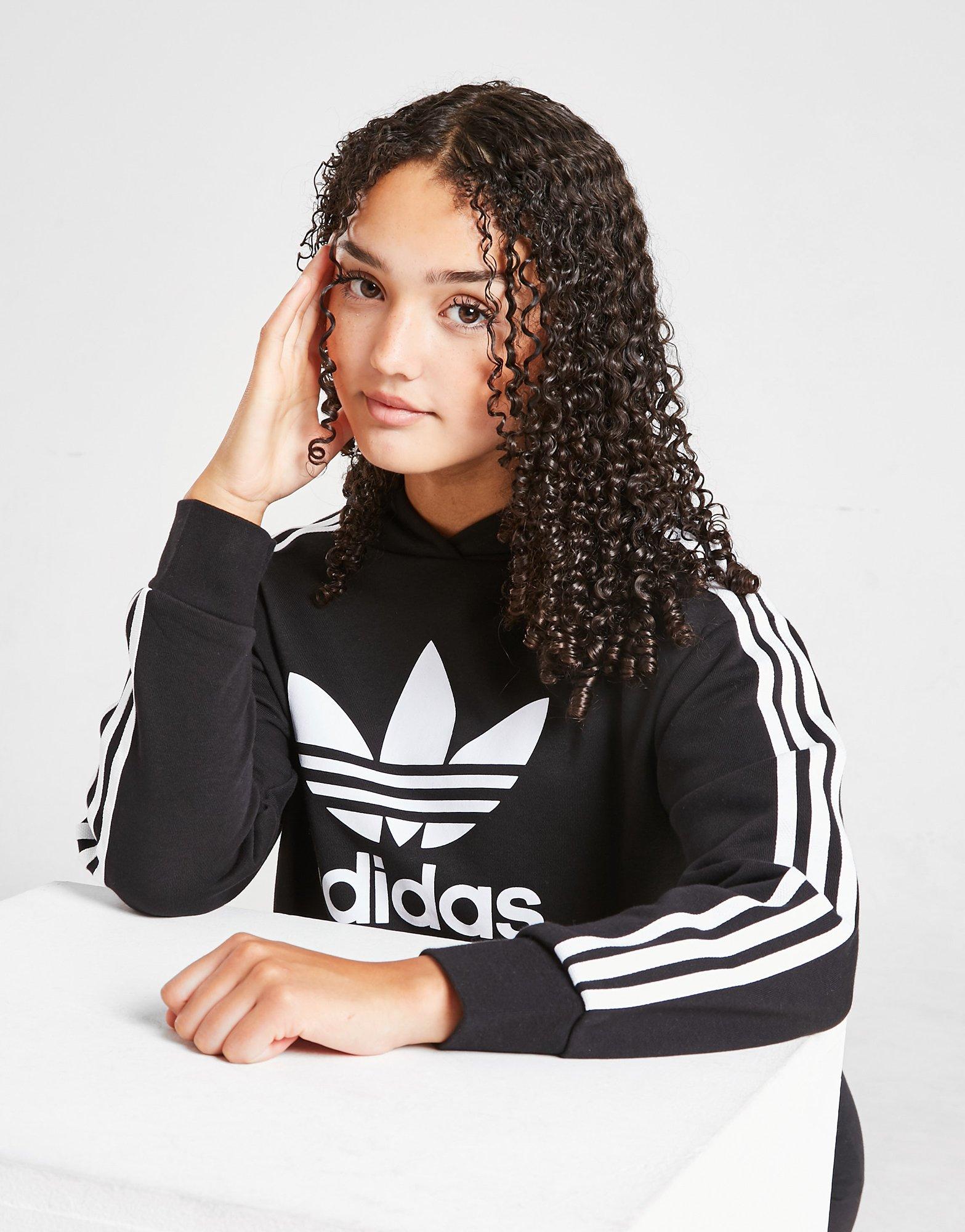 Детски суичър ADIDAS СУИТЧЪР С КАЧУЛКА CROPPED HOODIE GIRL H32337 Черен