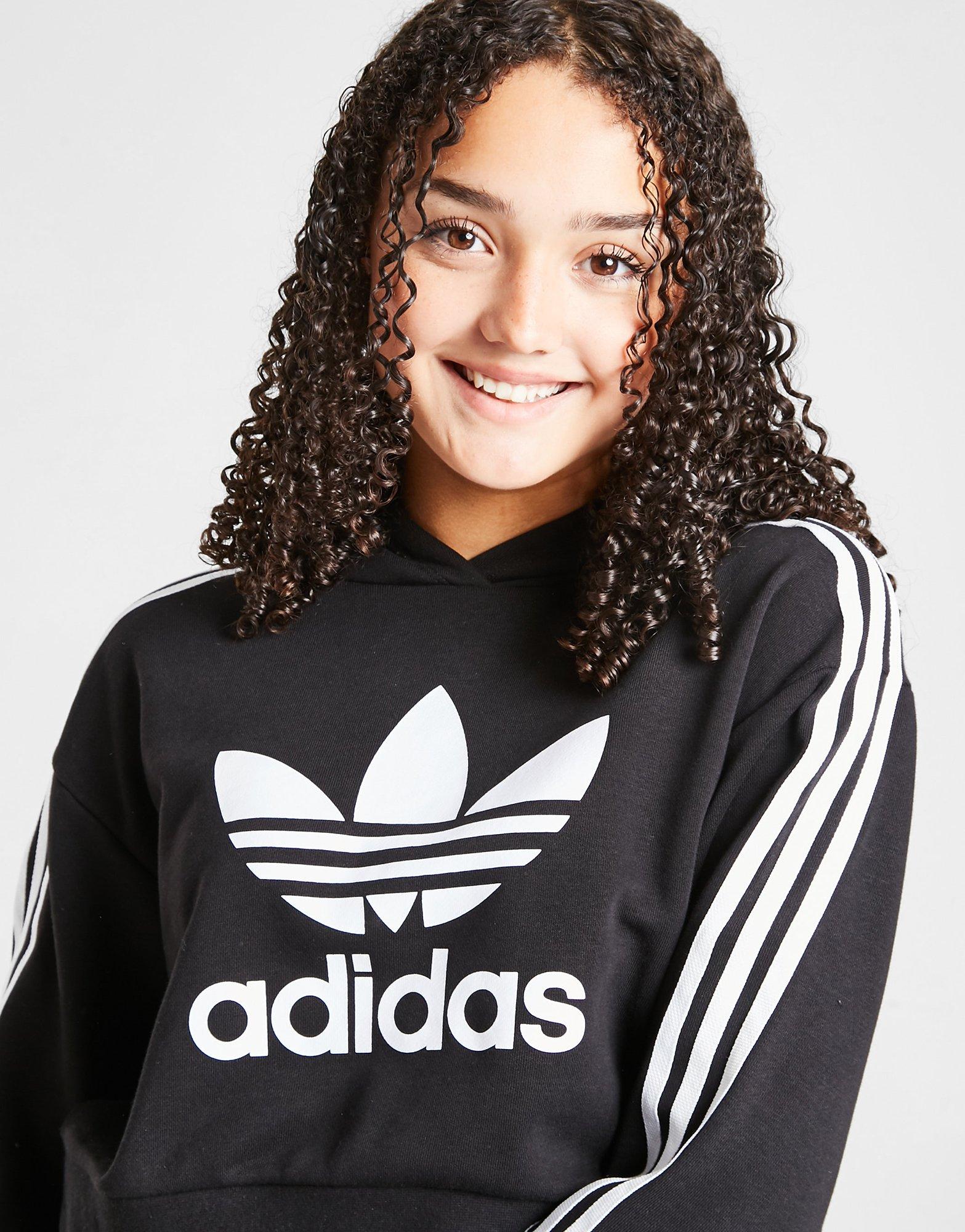 Детски суичър ADIDAS СУИТЧЪР С КАЧУЛКА CROPPED HOODIE GIRL H32337 Черен