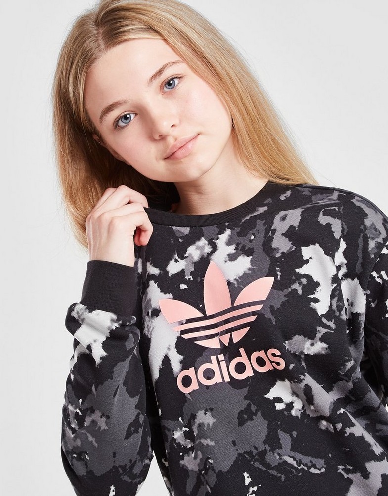 ADIDAS BLUZĂ CU GLUGĂ GIRLS' TIE-DYE TREFOIL HB6208 Multicolor