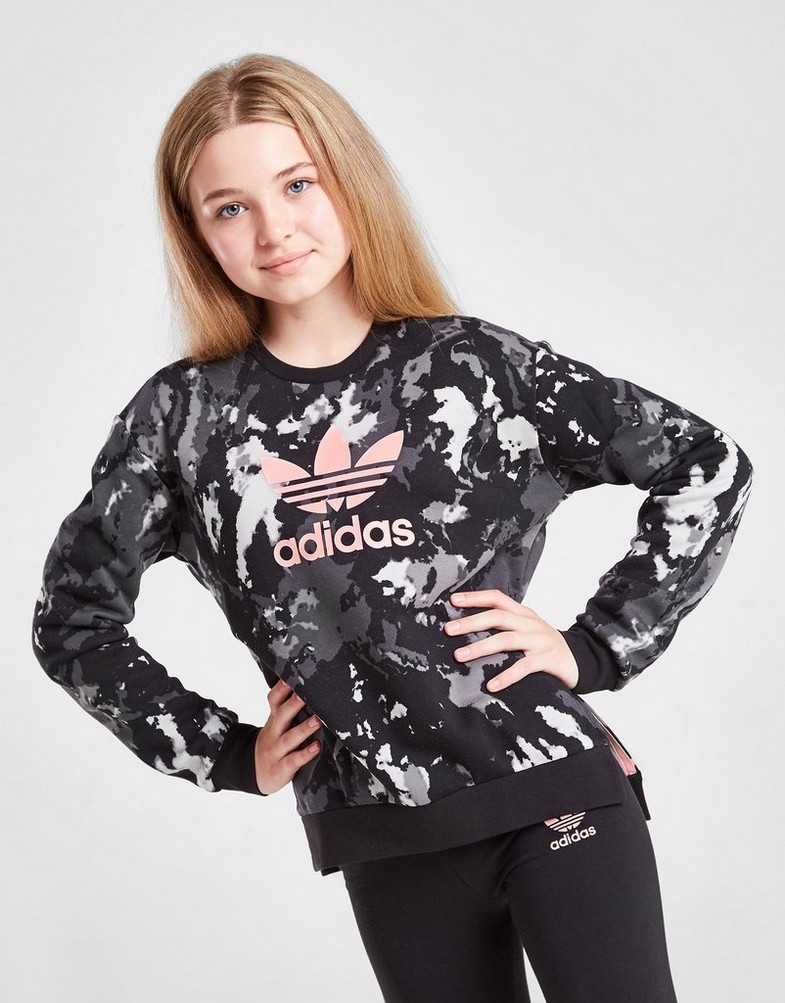 ADIDAS BLUZĂ CU GLUGĂ GIRLS' TIE-DYE TREFOIL HB6208 Multicolor