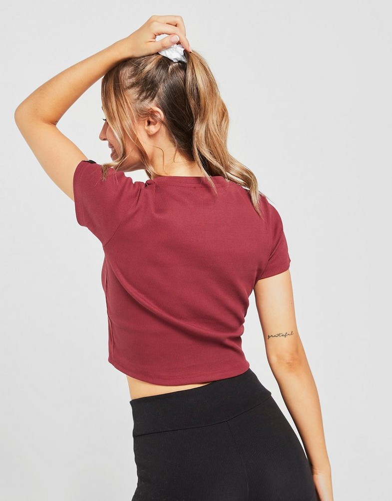 Koszulka, t-shirt damski ELLESSE T-SHIRT BABY RIB CROP T-SHIRT SJD12673BURG Bordowy