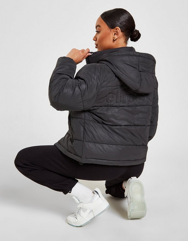 ELLESSE KURTKA BACK LOGO PADDED REFLECTIVE JACKET SJD14707BLK Czarny