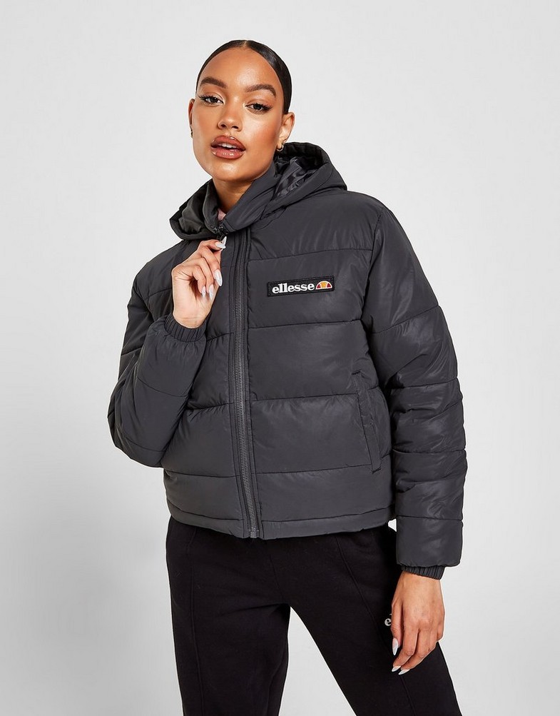 ELLESSE KURTKA BACK LOGO PADDED REFLECTIVE JACKET SJD14707BLK Czarny