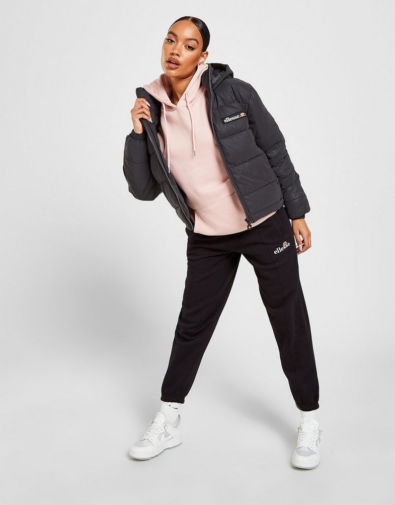 ELLESSE KURTKA BACK LOGO PADDED REFLECTIVE JACKET SJD14707BLK Czarny