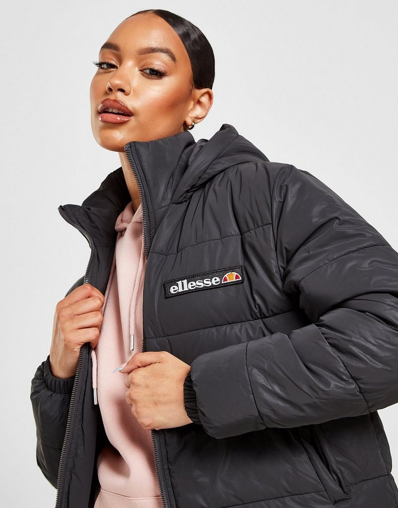 ELLESSE KURTKA BACK LOGO PADDED REFLECTIVE JACKET SJD14707BLK Czarny