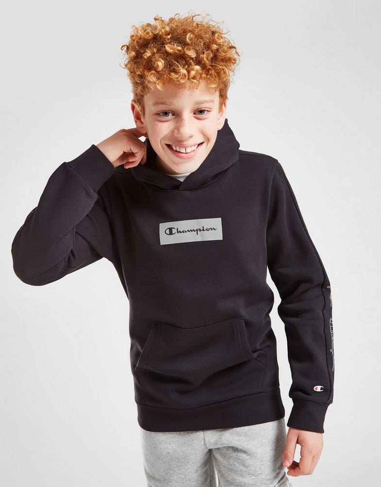 CHAMPION BLUZĂ CU GLUGĂ TAPE BOX LOGO 306092NBKKK001 Negru