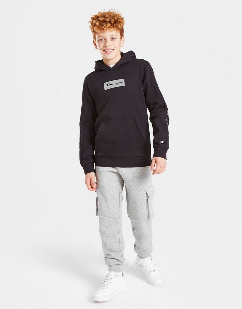 CHAMPION BLUZĂ CU GLUGĂ TAPE BOX LOGO 306092NBKKK001 Negru