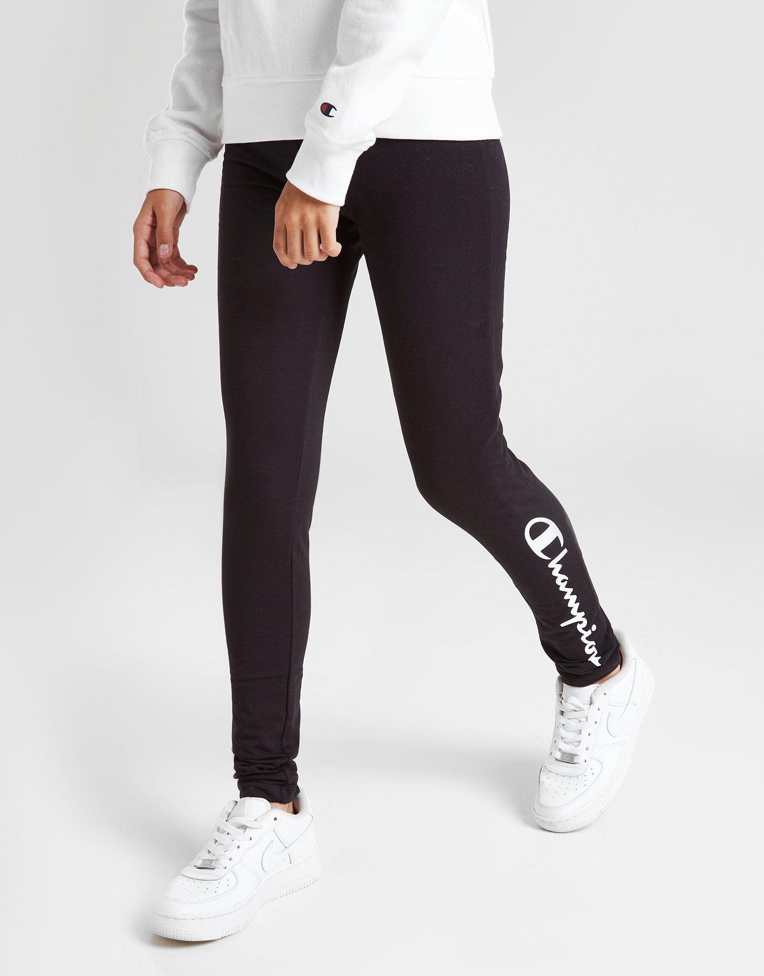 Detské nohavice CHAMPION GIRLS' LOGO LEGGINGS JUNIOR  404202NBKKK001 Čierna