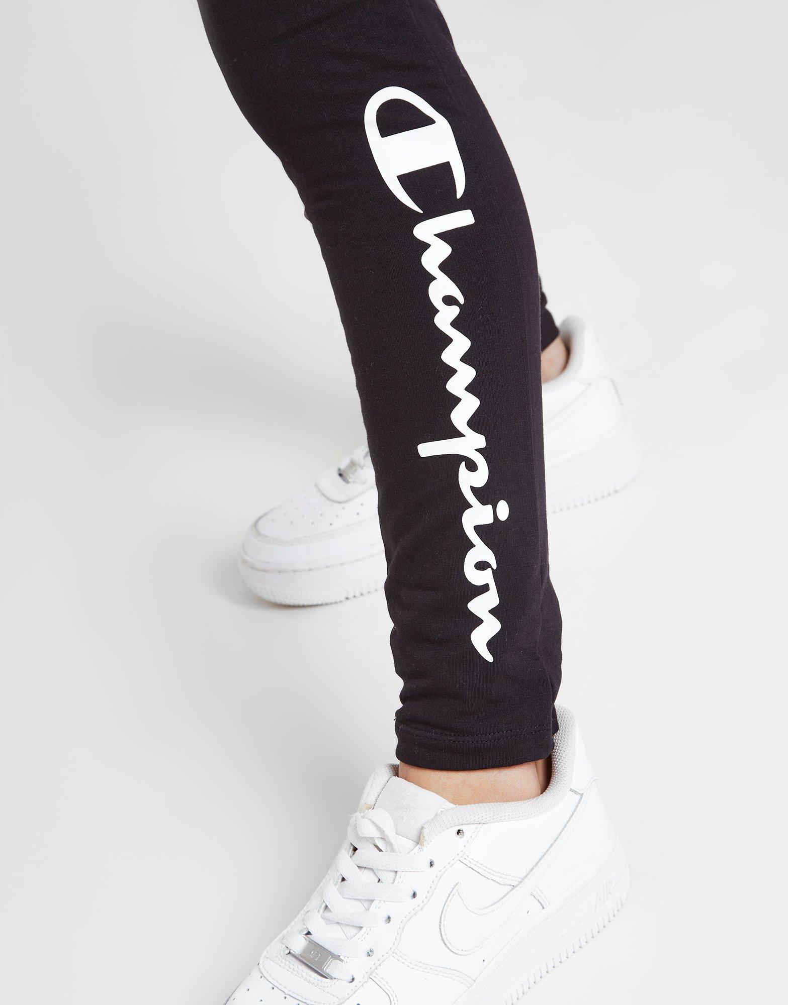 Detské nohavice CHAMPION GIRLS' LOGO LEGGINGS JUNIOR  404202NBKKK001 Čierna