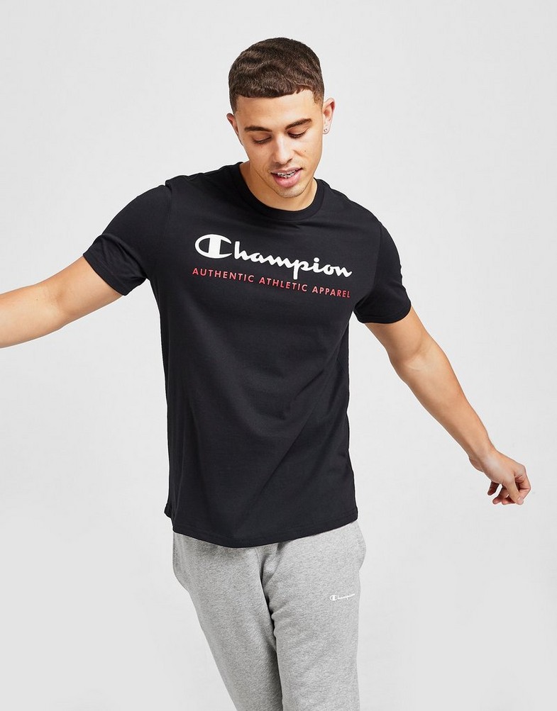 Koszulka, t-shirt męski CHAMPION AUTHENTIC T SHIRT 217770KK001 Czarny