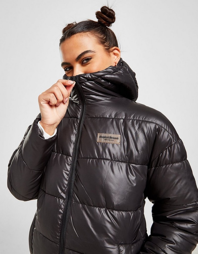 SUPPLY & DEMAND BUNDA LONGLINE PADDED JACKET SUPTW15433BLK Čierna