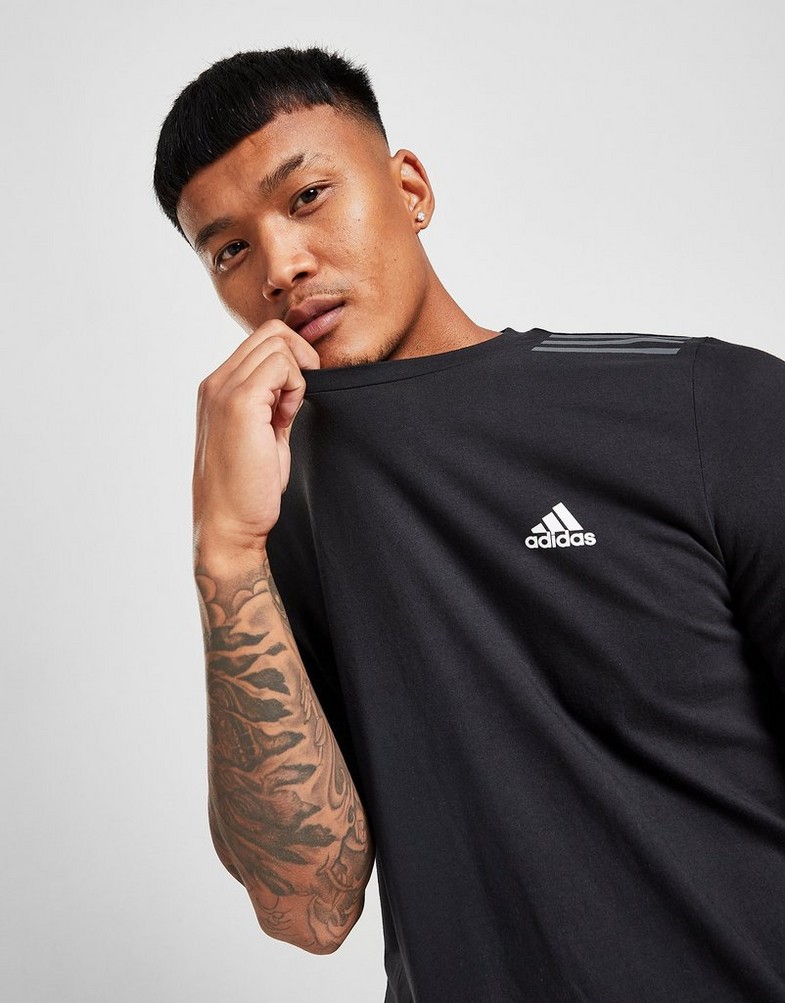 Pánske tričko ADIDAS TRIČKO BOS 3 STR T BLK/G5/WHT HN4191 Čierna