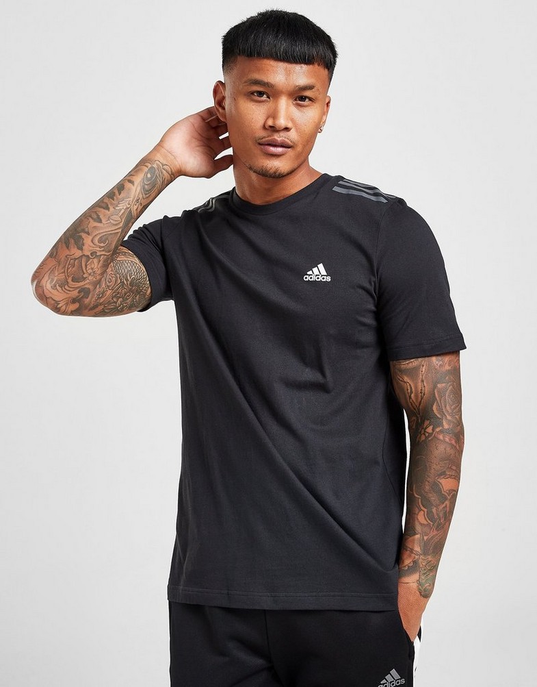 Pánske tričko ADIDAS TRIČKO BOS 3 STR T BLK/G5/WHT HN4191 Čierna