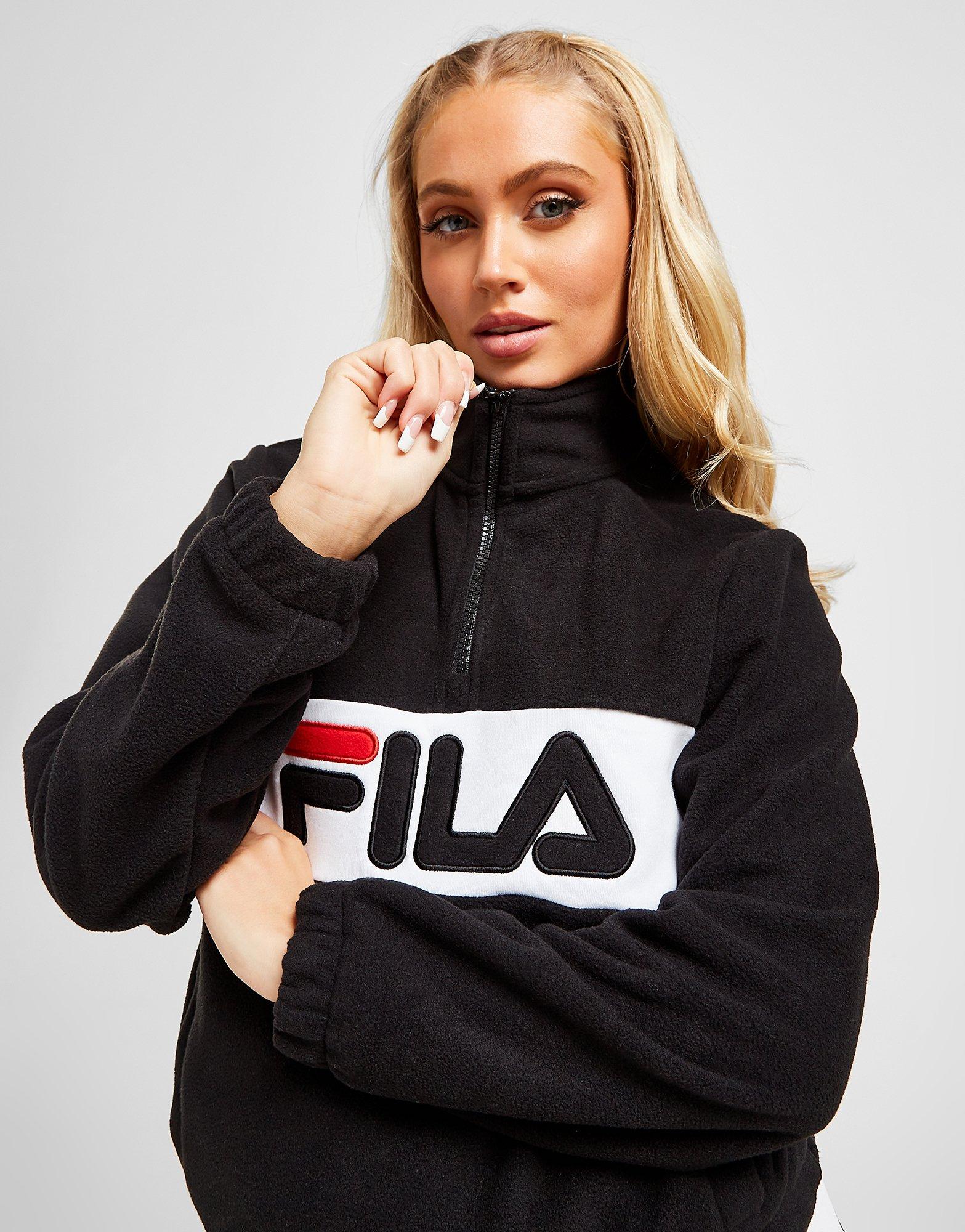 Dámska mikina FILA MIKINA S KAPUCŇOU FLÍSOVÁ   MIKINA FLEECE 1/4 ZIP TOP FW20JDW053BLK Čierna