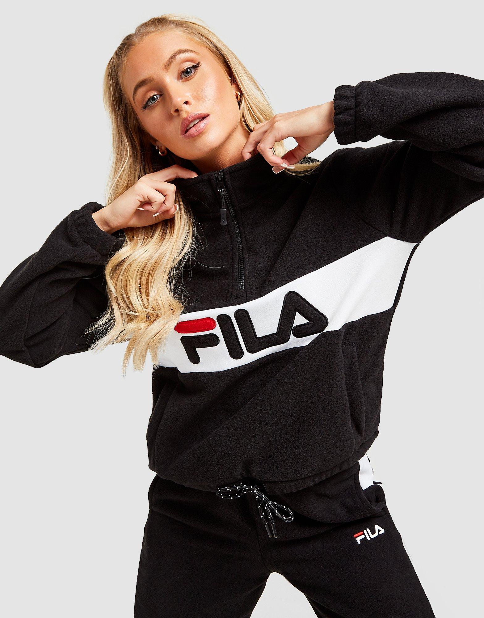 Dámska mikina FILA MIKINA S KAPUCŇOU FLÍSOVÁ   MIKINA FLEECE 1/4 ZIP TOP FW20JDW053BLK Čierna