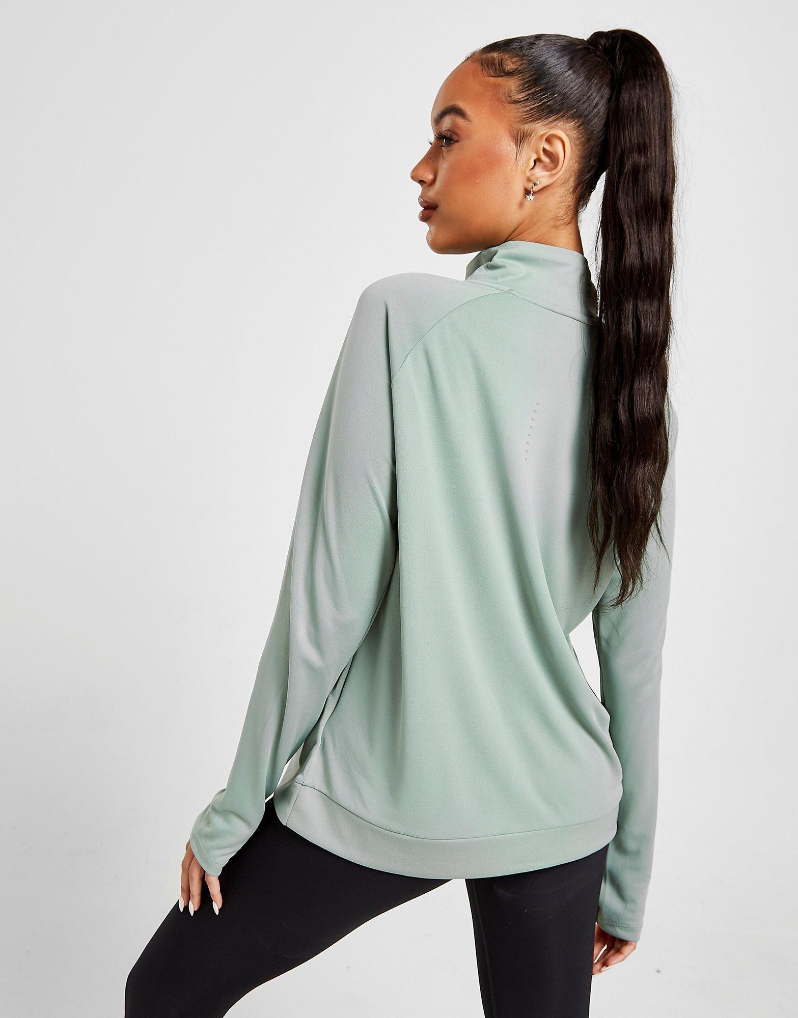 Dámska mikina NIKE MIKINA RUNNING SWOOSH 1/4 ZIP TOP DD6841357 Zelená