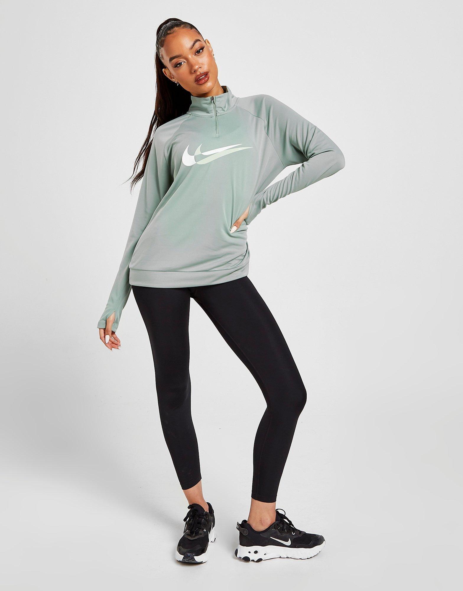 Dámska mikina NIKE MIKINA RUNNING SWOOSH 1/4 ZIP TOP DD6841357 Zelená