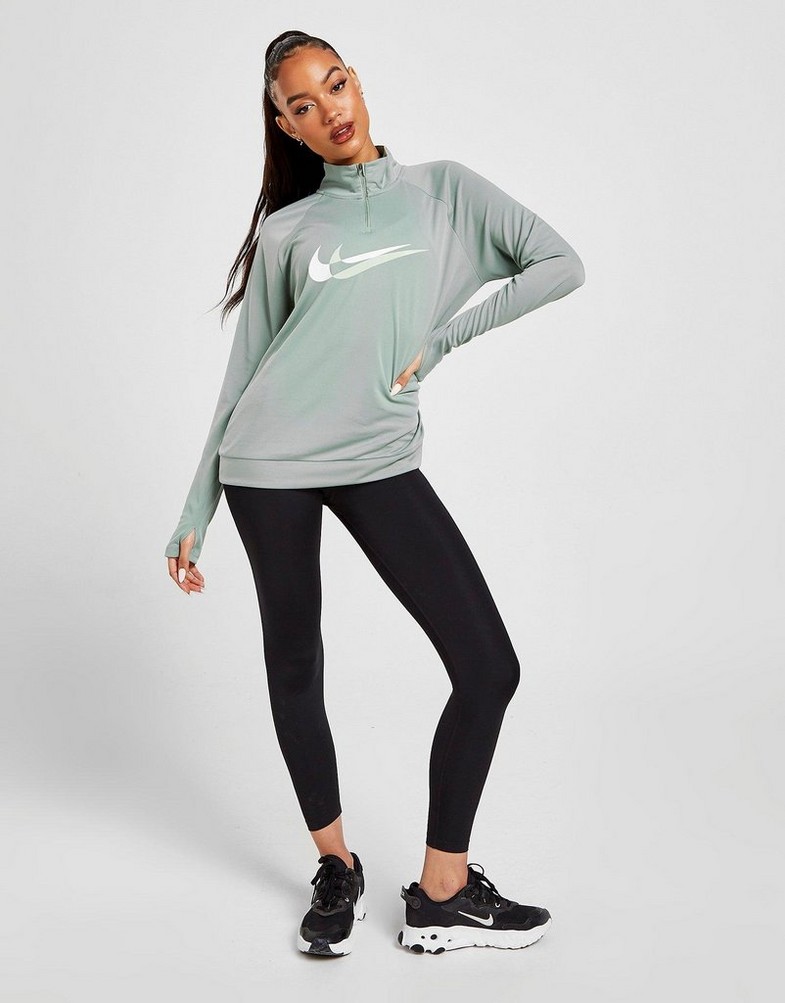 Dámska mikina NIKE MIKINA RUNNING SWOOSH 1/4 ZIP TOP DD6841357 Zelená
