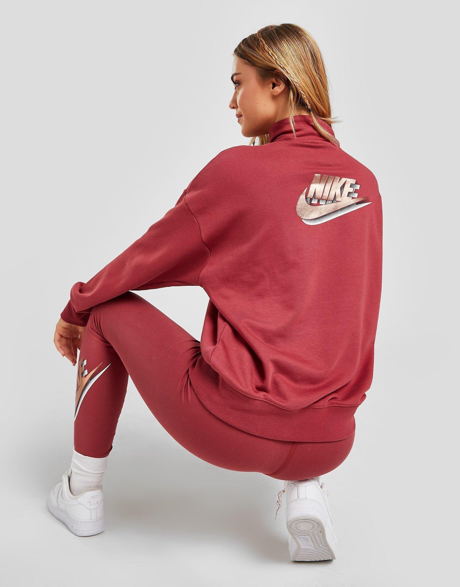 Bluză pentru femei NIKE BLUZĂ CU GLUGĂ 1/4 ZIP FLEECE PULLOVER DO2552-661 Maro