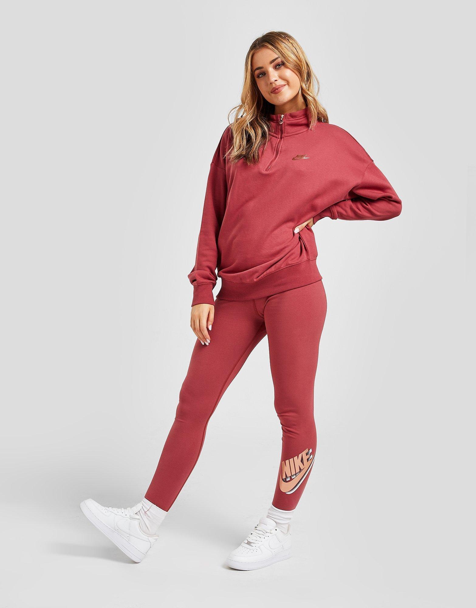 Bluză pentru femei NIKE BLUZĂ CU GLUGĂ 1/4 ZIP FLEECE PULLOVER DO2552-661 Maro