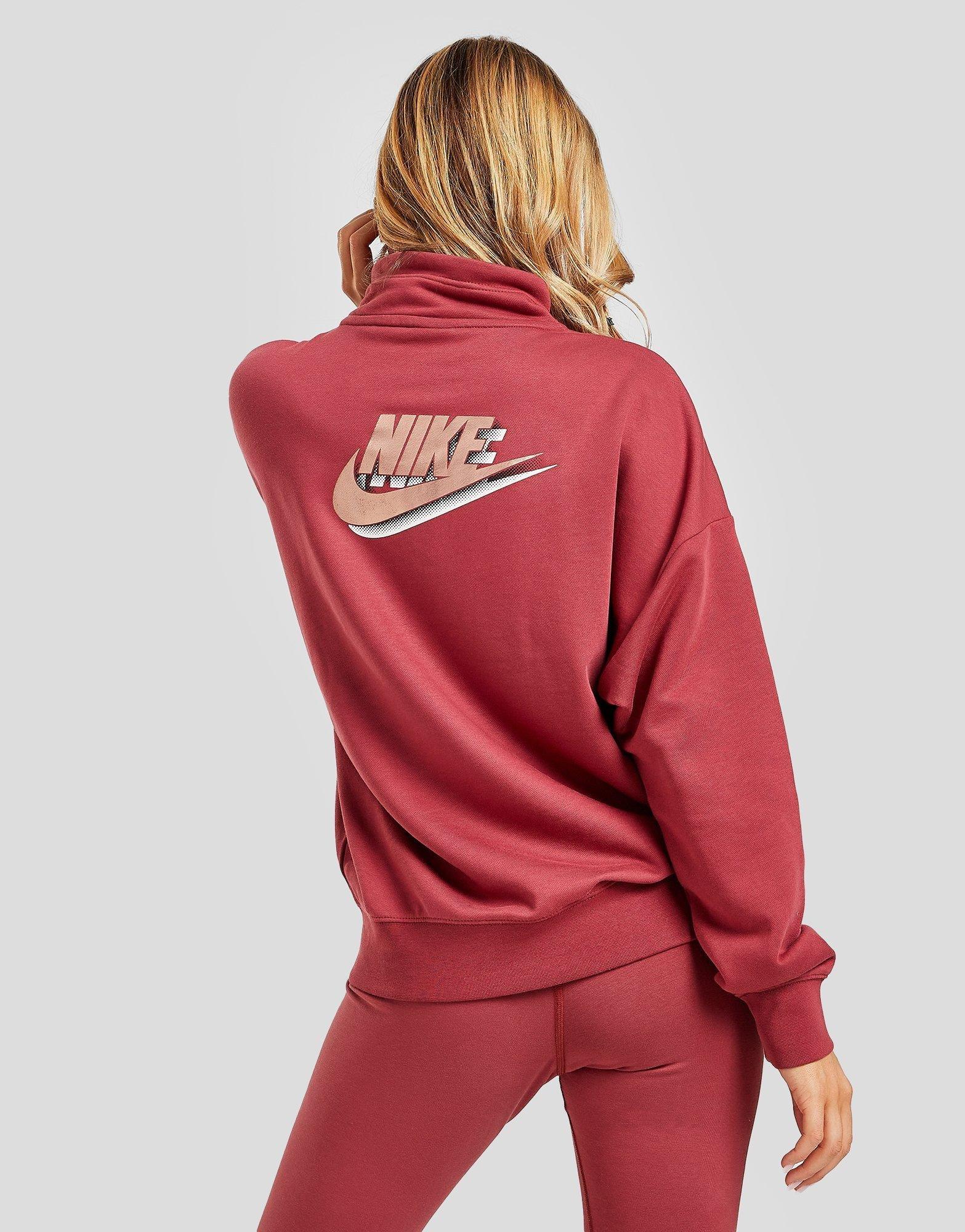 Bluză pentru femei NIKE BLUZĂ CU GLUGĂ 1/4 ZIP FLEECE PULLOVER DO2552-661 Maro