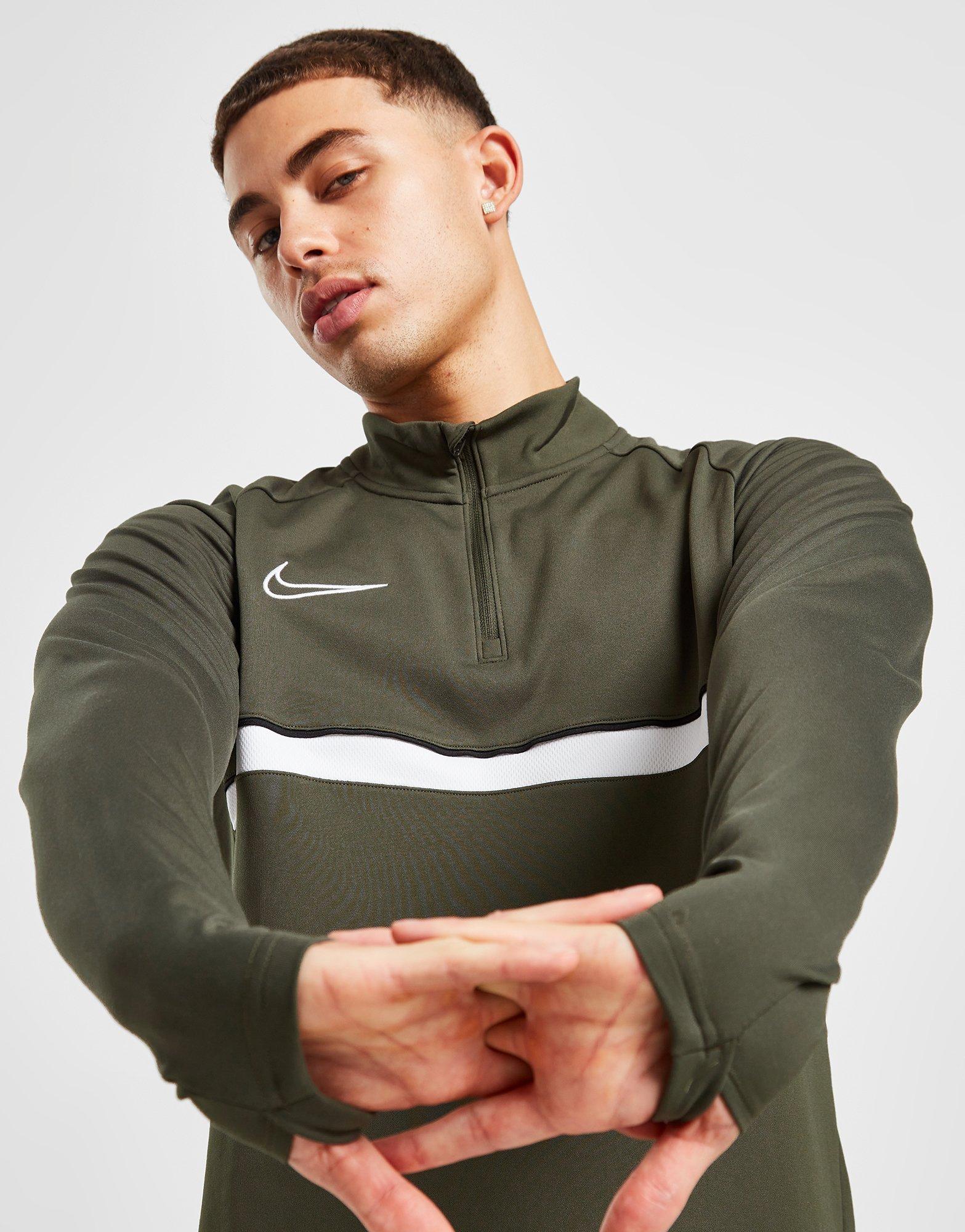 Férfi pulóverek NIKE PULÓVER ACADEMY 1/4 ZIP TOP CW6110-325 Khaki
