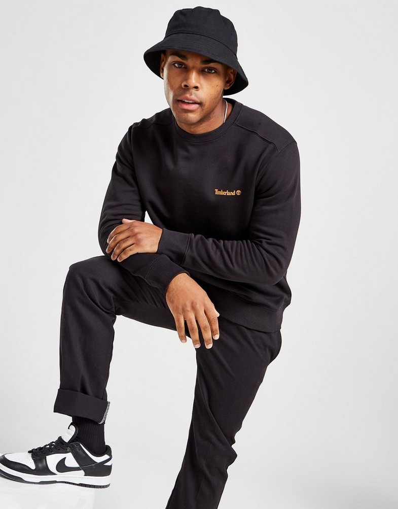 Bluza męska TIMBERLAND BLUZA CHEST LOGO CREW BLACK TB0A5PDV0011 Czarny