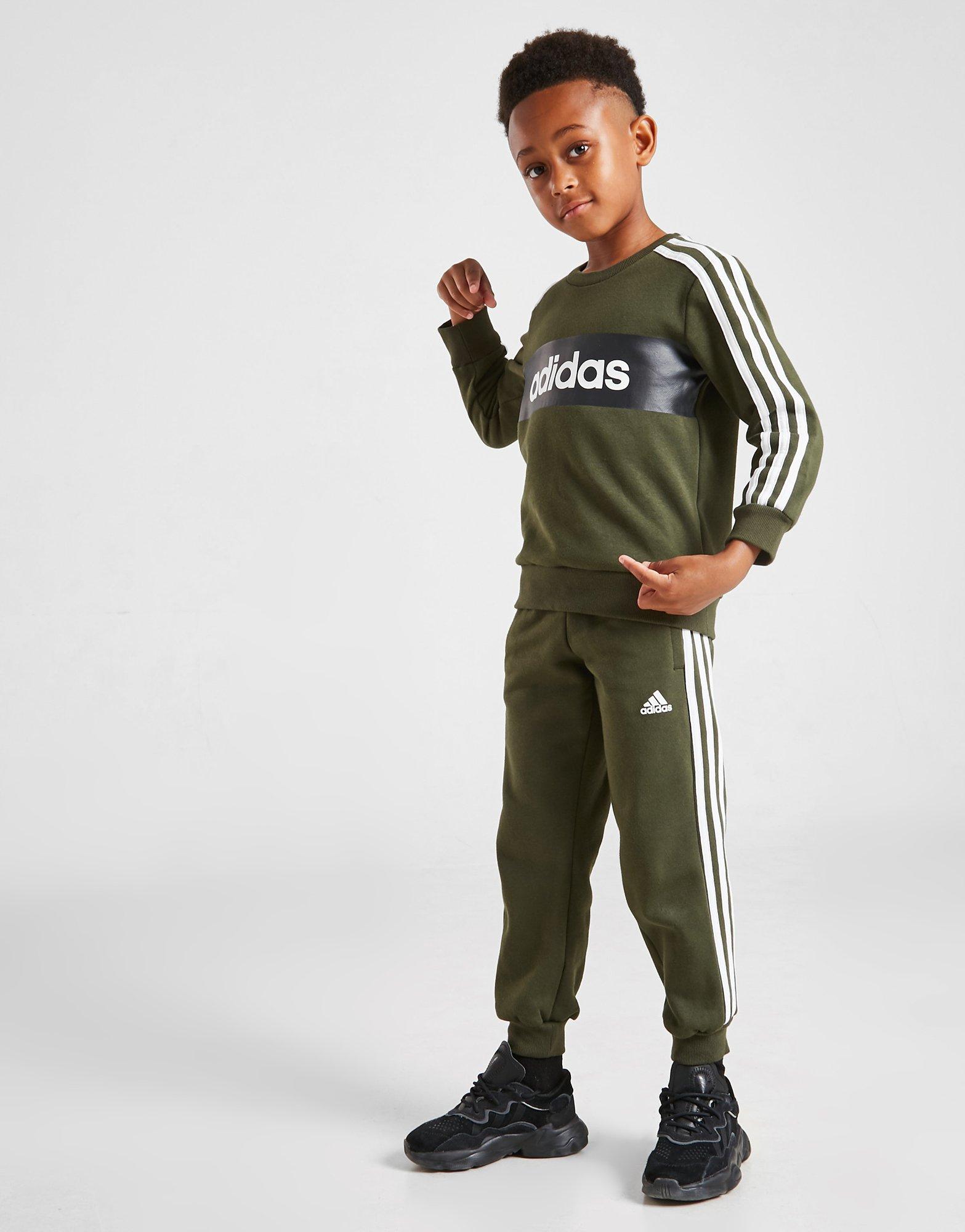 Trening pentru copii ADIDAS TRENING LINEAR ESSENTIAL CREW TRACKSUIT HD7333 Negru