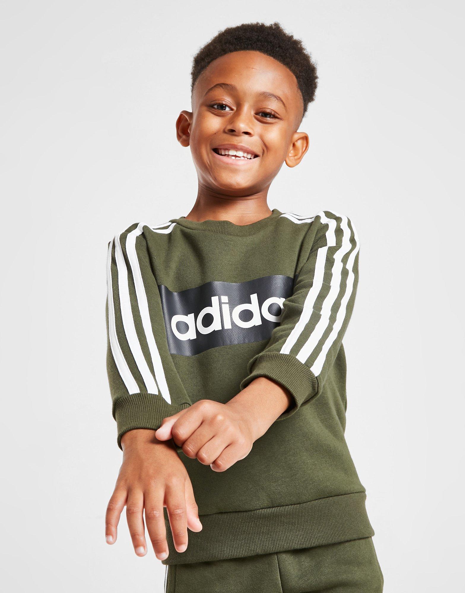 Trening pentru copii ADIDAS TRENING LINEAR ESSENTIAL CREW TRACKSUIT HD7333 Negru