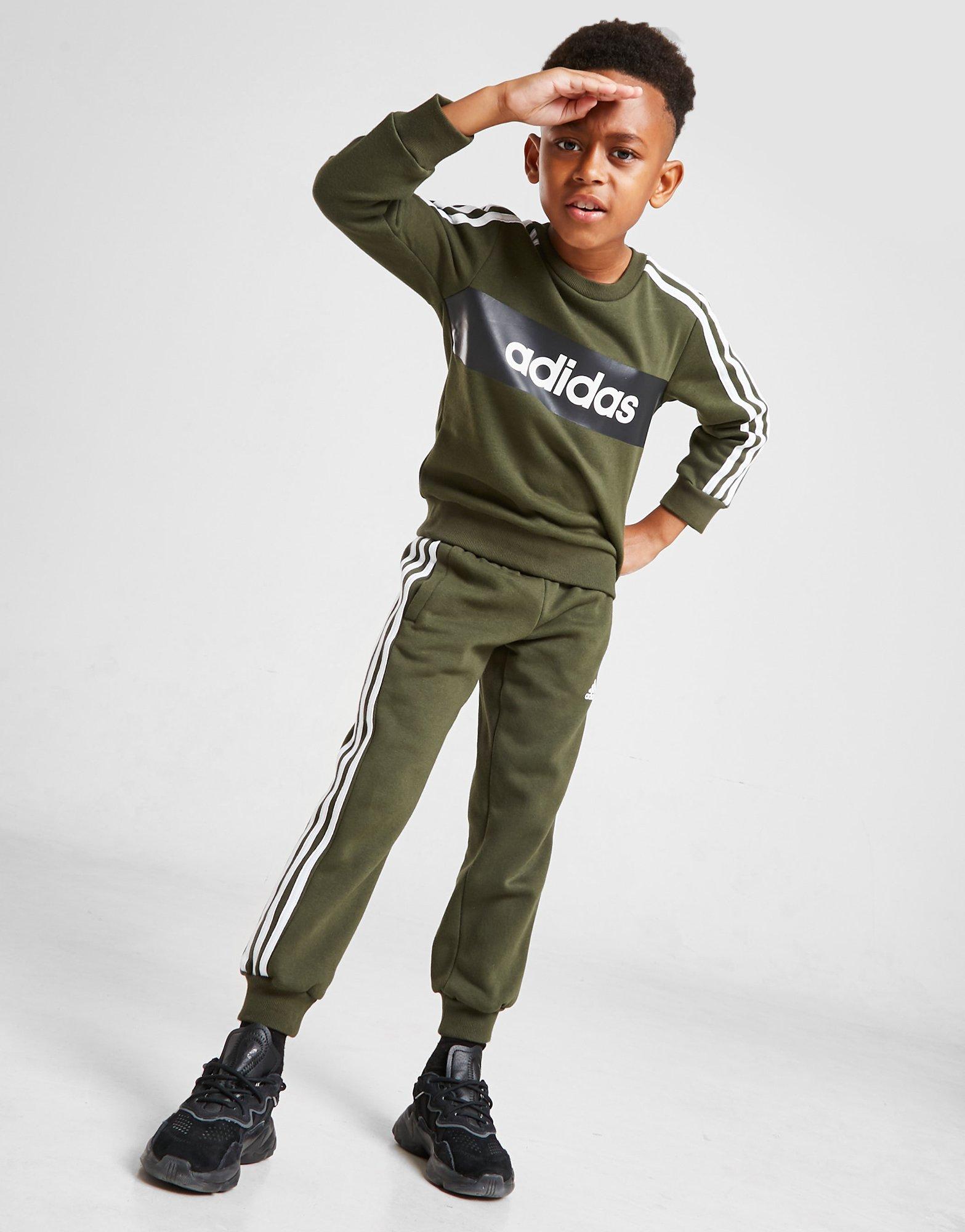 Trening pentru copii ADIDAS TRENING LINEAR ESSENTIAL CREW TRACKSUIT HD7333 Negru