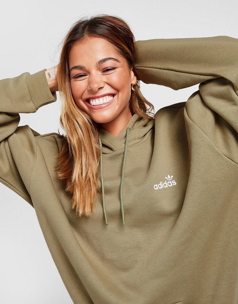 Bluza damska ADIDAS BLUZA Z KAPTUREM 3-STRIPES LINEAR OVERHEAD HB6039 Khaki