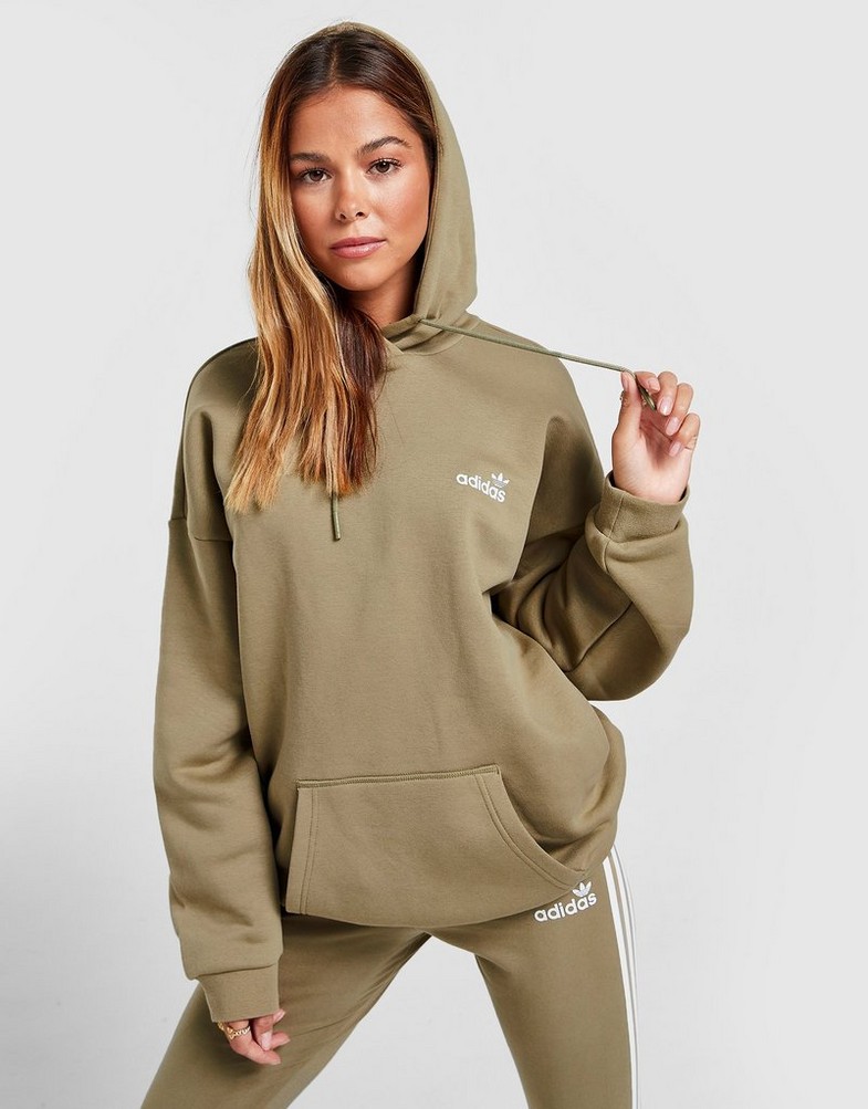 Bluza damska ADIDAS BLUZA Z KAPTUREM 3-STRIPES LINEAR OVERHEAD HB6039 Khaki
