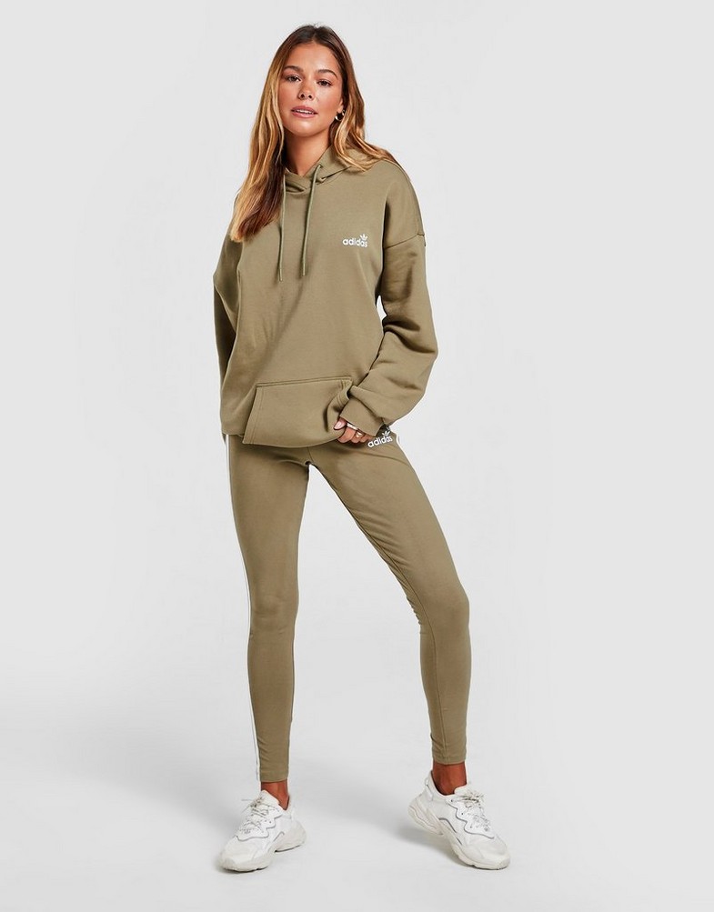 Bluza damska ADIDAS BLUZA Z KAPTUREM 3-STRIPES LINEAR OVERHEAD HB6039 Khaki