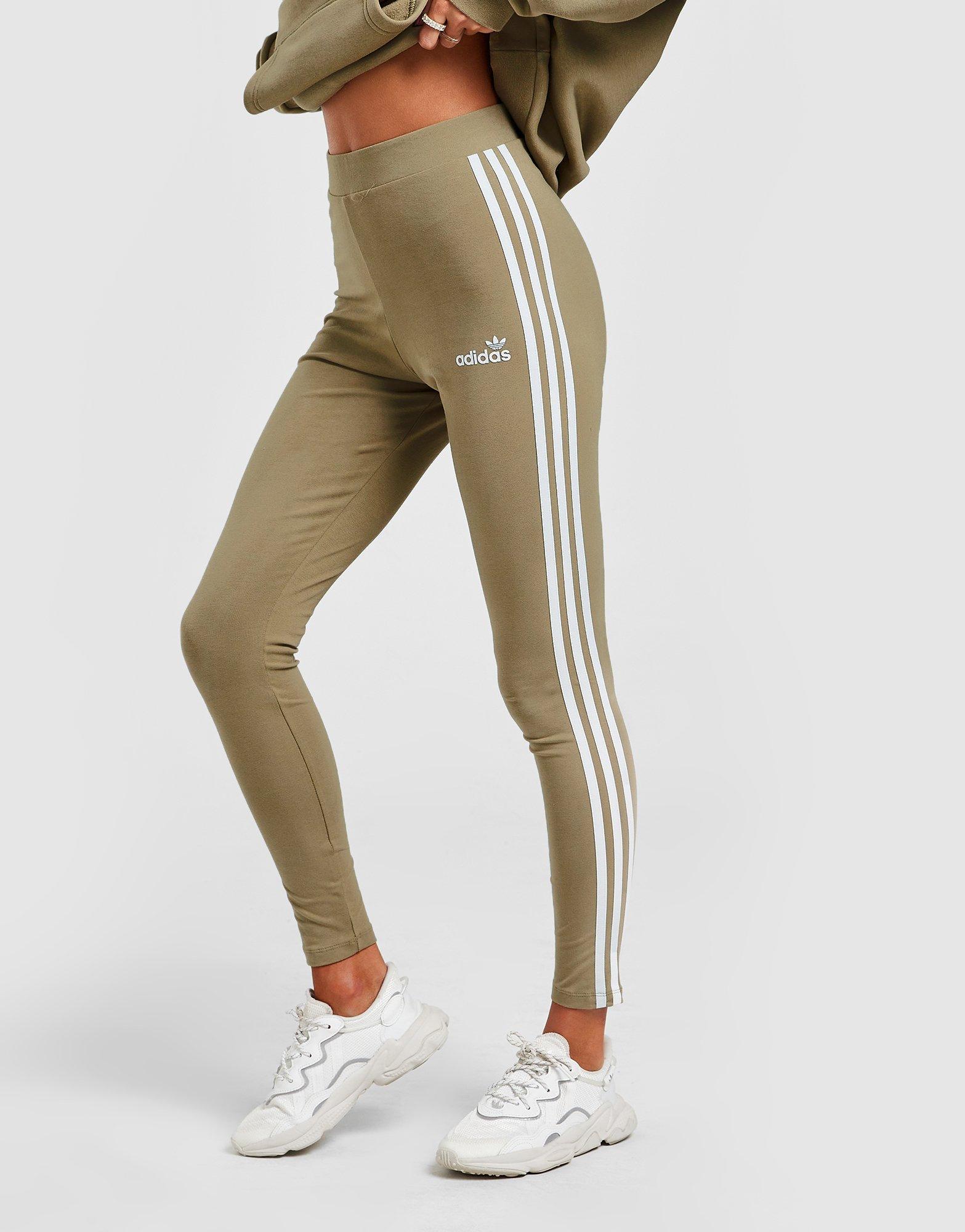 Colanți pentru femei ADIDAS COLANȚI 3-STRIPES LINEAR COLANȚI HD2571 Kaki